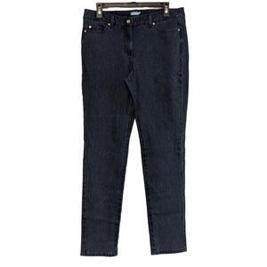 J.McLaughlin Jeans Women's 10 Dark Wash Gold Rivet Straight Classic Denim